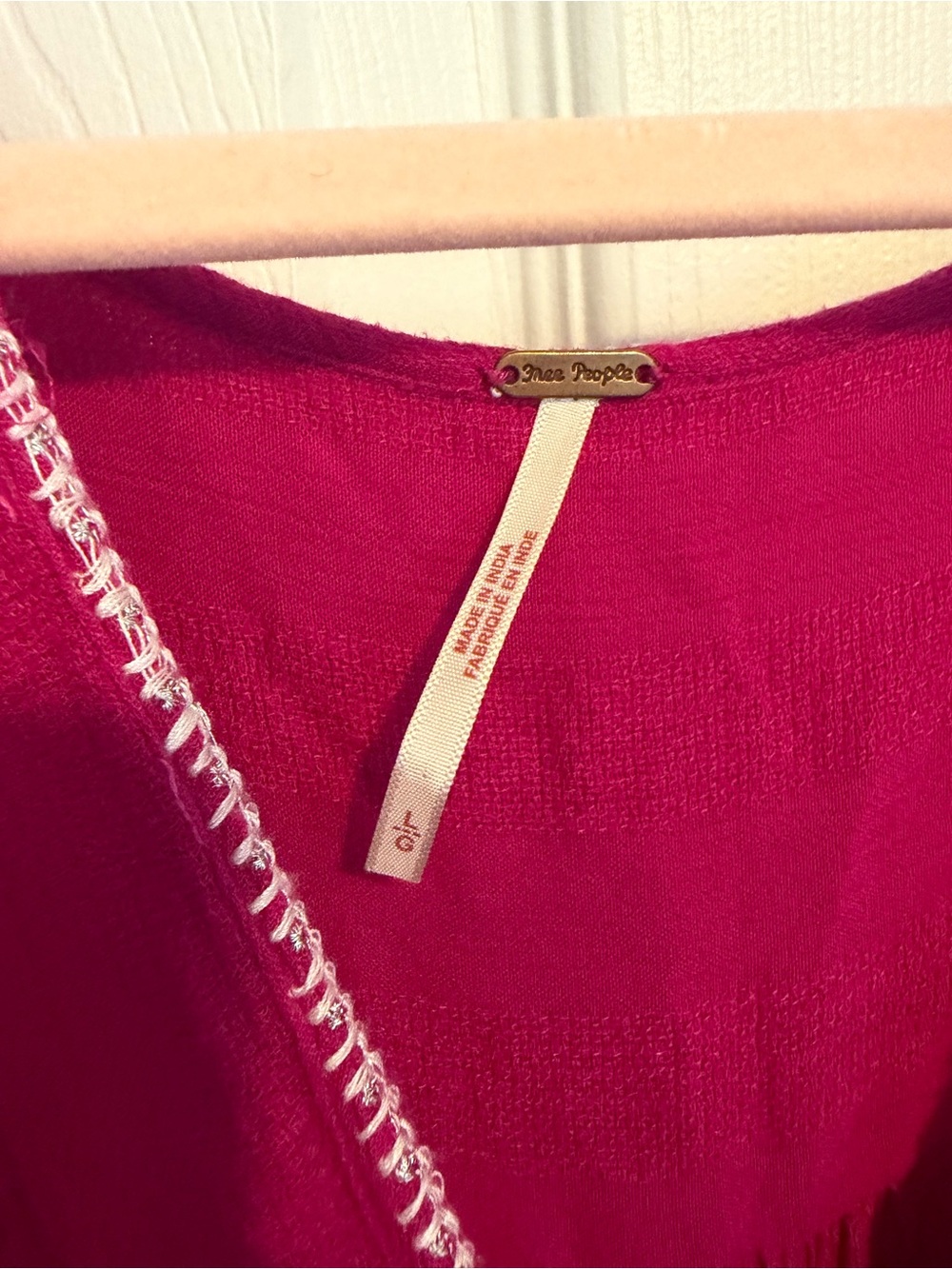 Free People Magenta Long Sleeve Wrap Dress - Picture 2 of 3